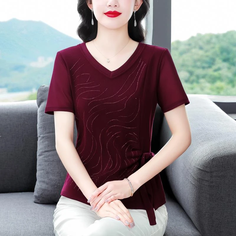 欧货立体花朵网纱短袖T恤女士夏装新款宽松显瘦妈妈体恤百搭上衣