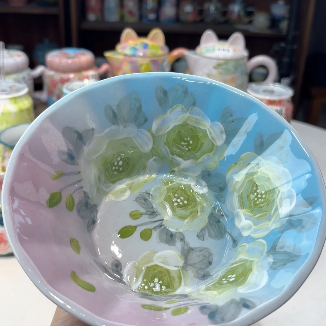 景德镇手绘高温釉下彩陶瓷茶具