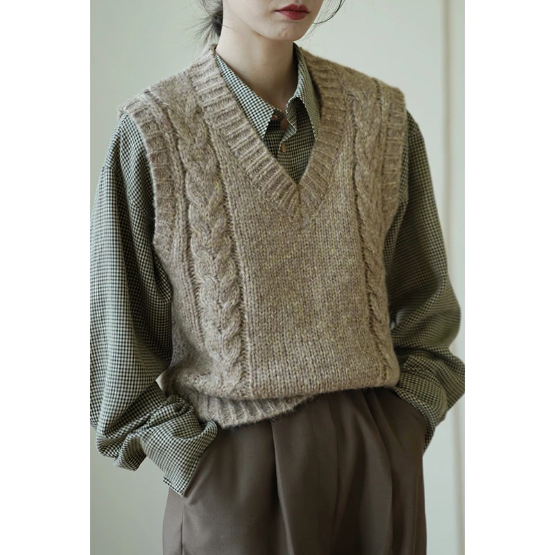 复古英伦风叠穿格子衬衫外套女春季2025新款内搭衬衣小众打底上衣