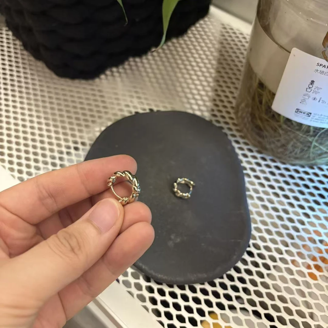 铜合金耳饰 铜合金复古麻绳设计耳扣耳圈
