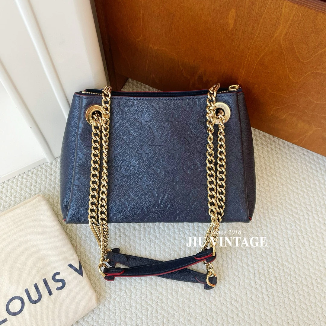 99新 LouisVuitton/路易威登 深蓝色全皮压纹surene bbBJM13-0883