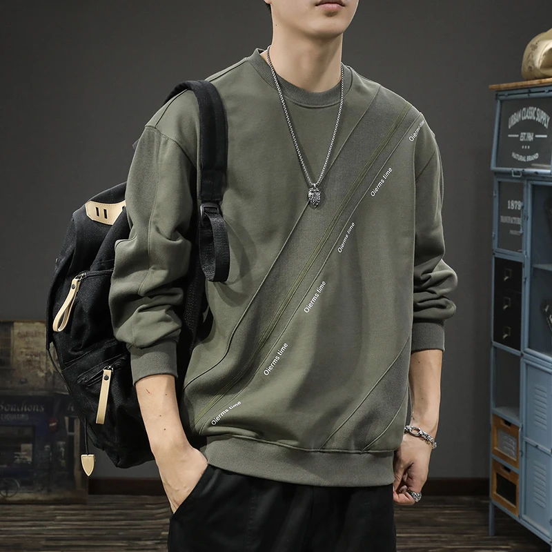 怀勤桑顿长袖男士卫衣宽松大码潮牌春秋内搭上衣休闲外套潮流百搭