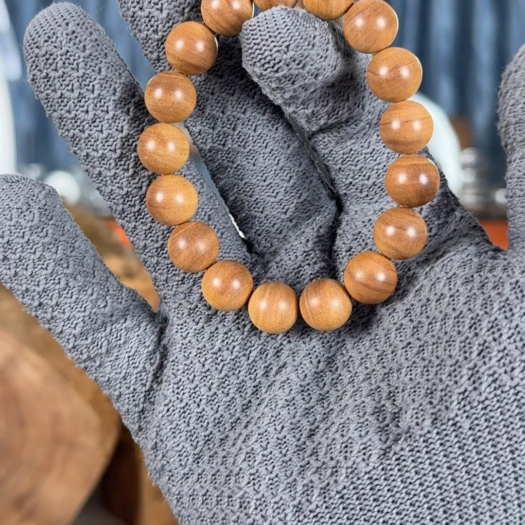 檀香木手串/手链沉水级王系列十号料“百年虫漏”1.2横黑福利