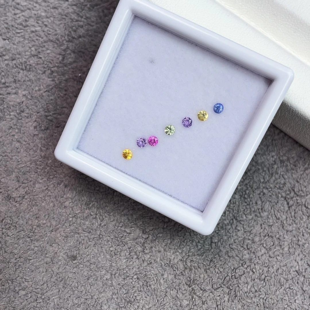 彩色蓝宝石裸石未镶嵌一组