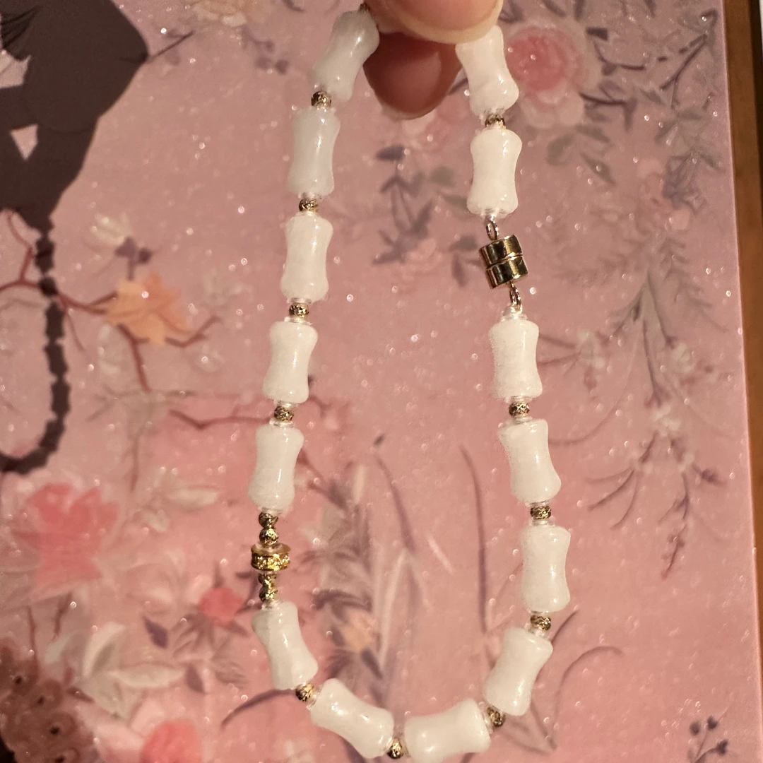 节节高升～冰脂翡翠18k金手链