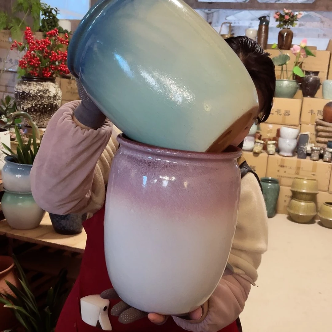 紫砂花盆高度25口径19