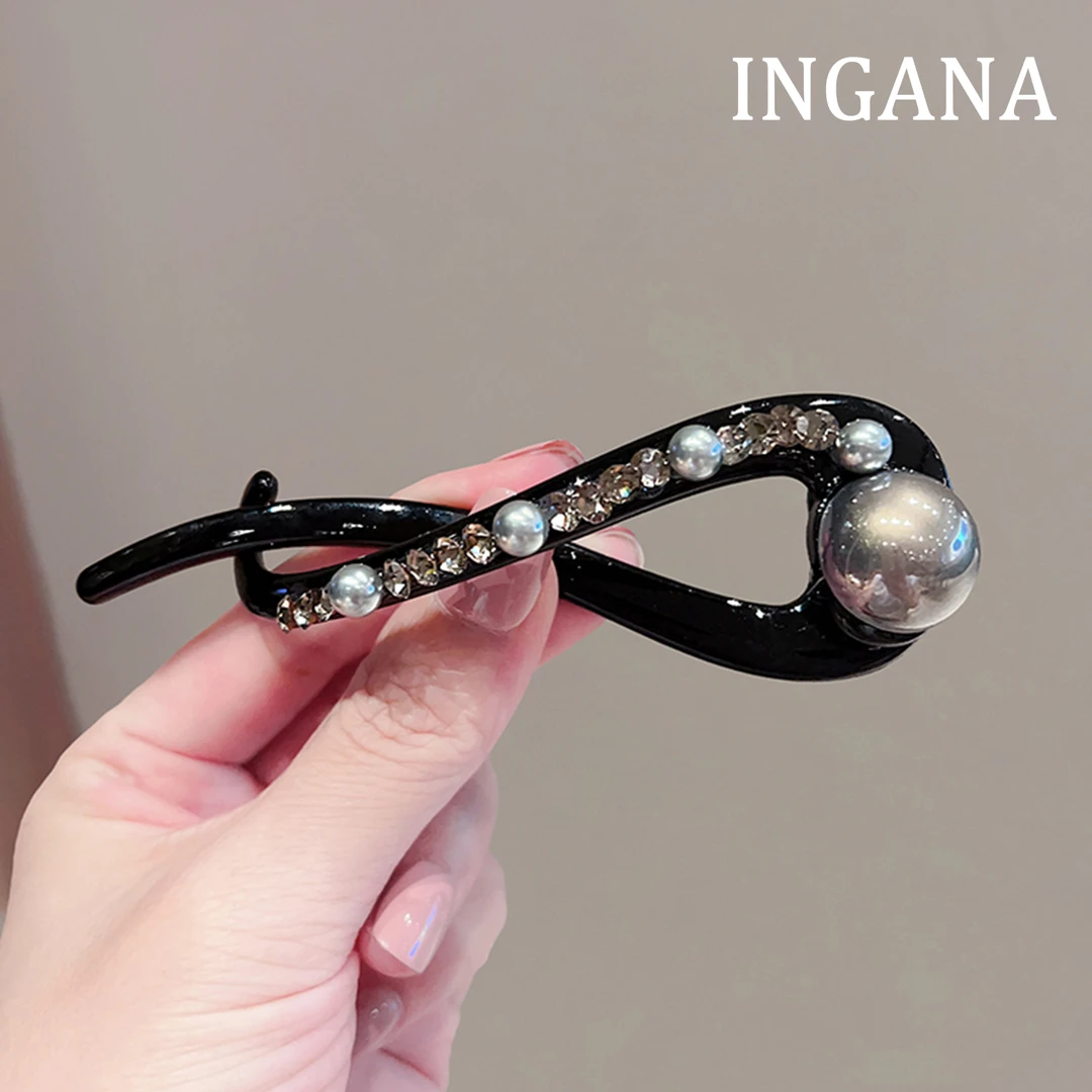 高级感轻奢水晶马尾扭扭夹2025新款发卡后脑勺竖夹时尚气质扭扭夹