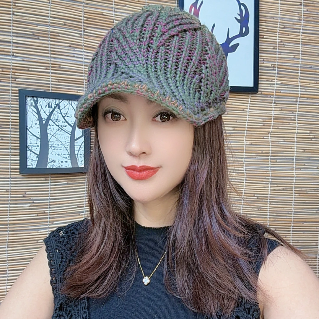 新款彩线手工鸭舌帽