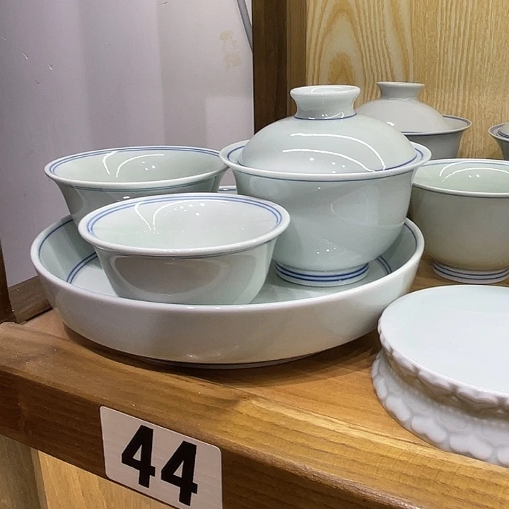 順***安青花草木青5件套茶具