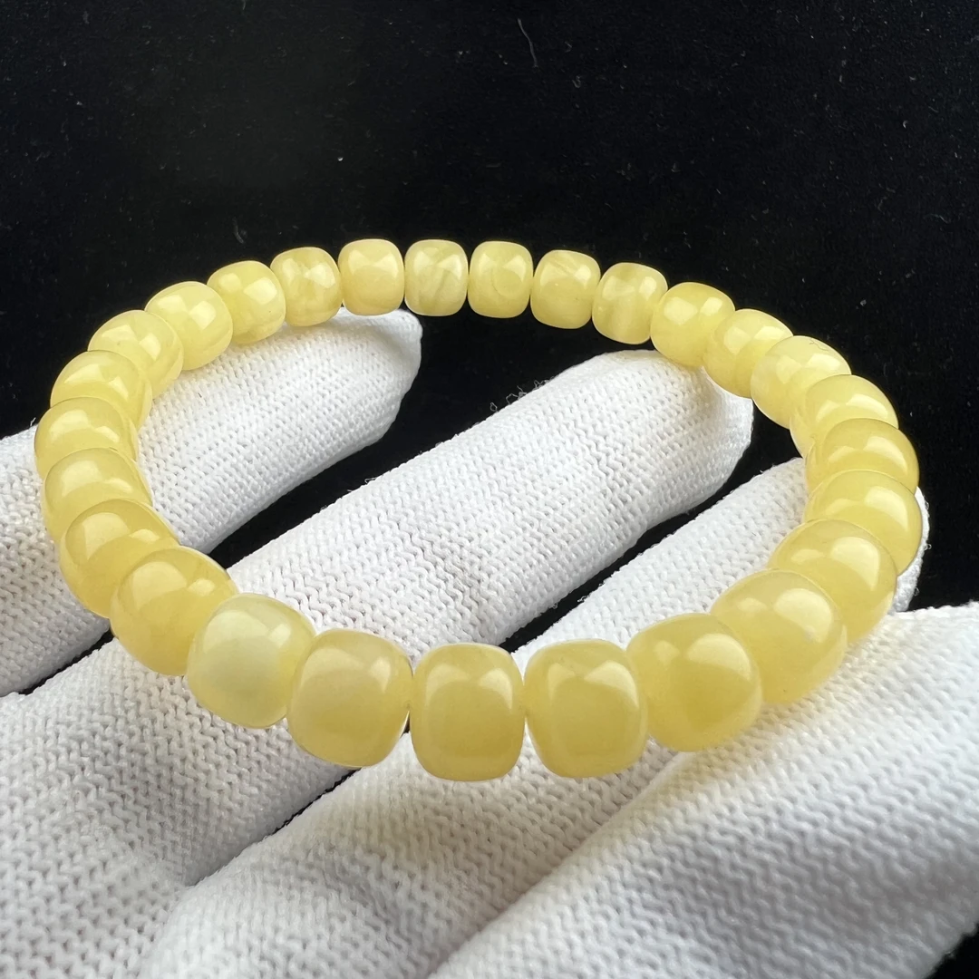 R5001天然原矿俄料蜜蜡 老型手串 8*6.7mm 支持质检