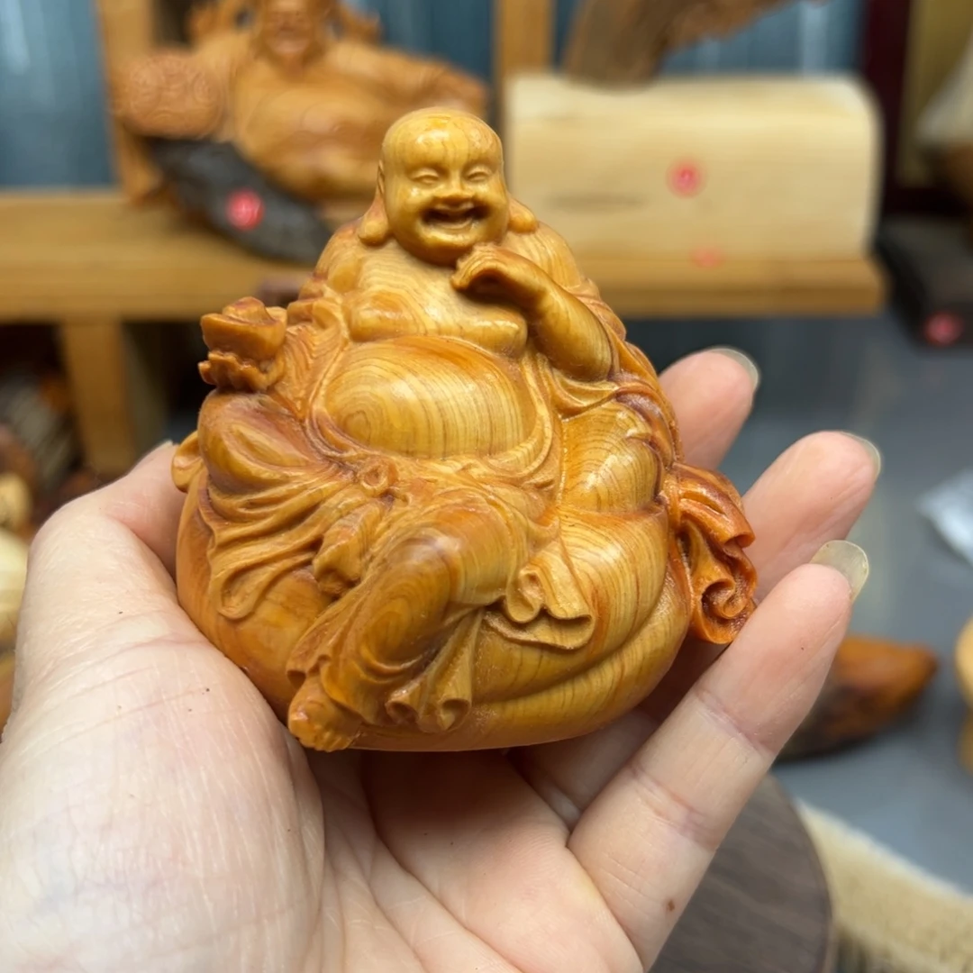 茶***心木崖柏木摆件手把件，