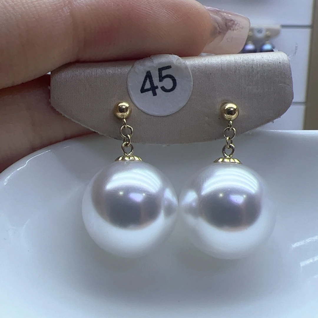 淡水珍珠耳饰18K金镶嵌