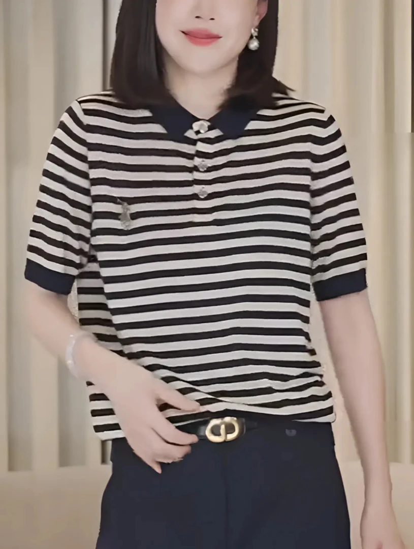 【100%莱赛尔天丝】短袖洋气POLO衫半袖百搭宽松型圆领休闲风夏季