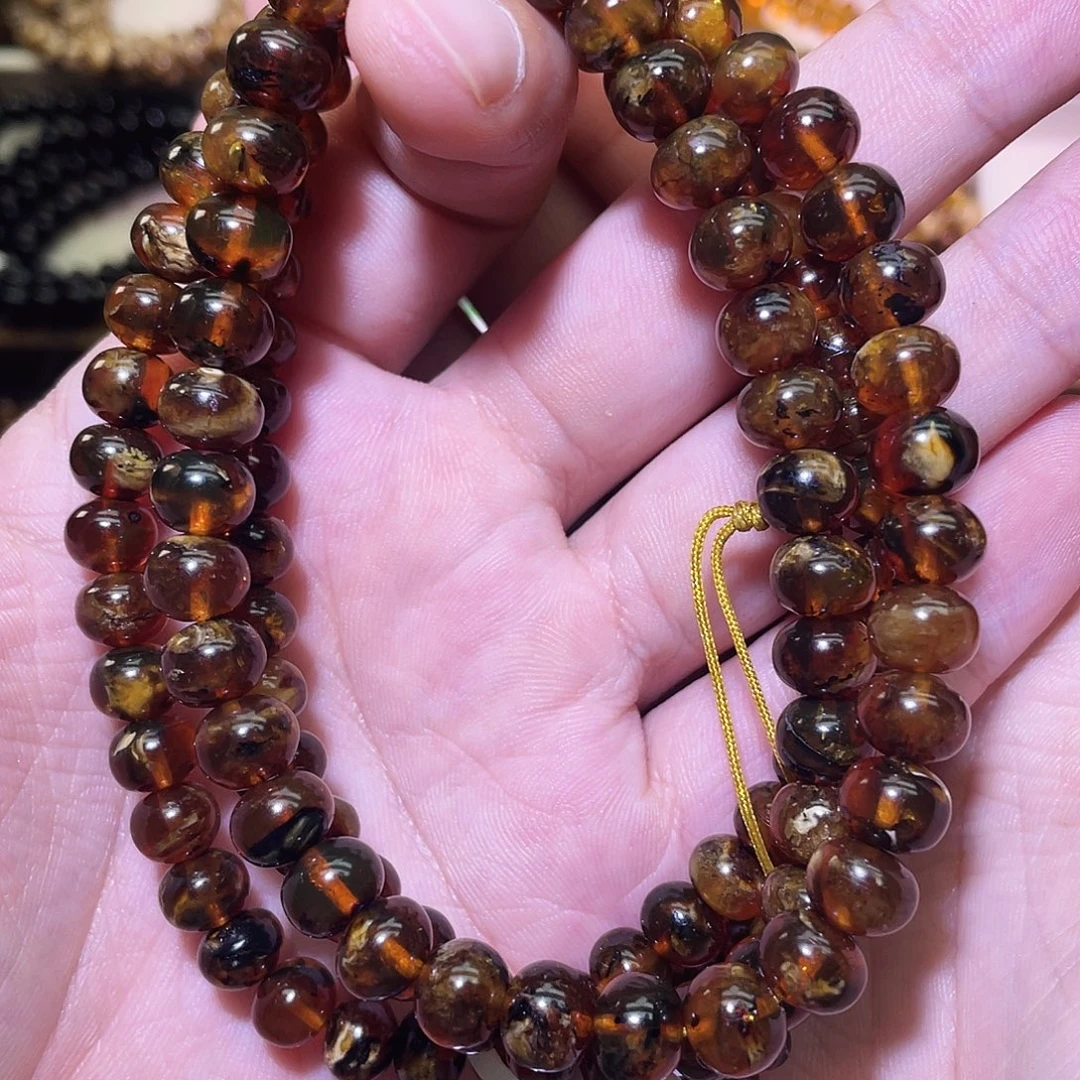 琥珀未镶嵌裸石8+抚顺琥珀花蜡108