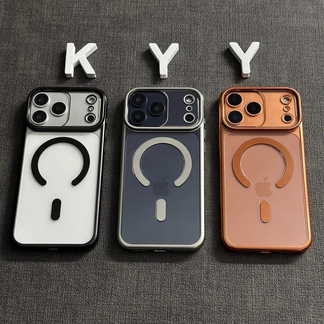 轻薄磁吸透明电镀PC框适用iPhone17promax手机壳苹果16pro/17全包