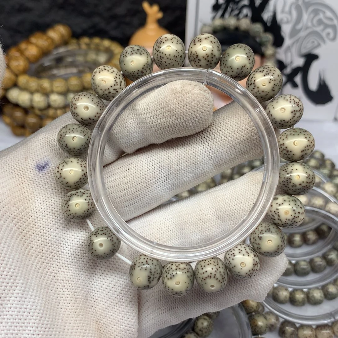 星月菩提吊坠7号细星留白苹果珠12×10