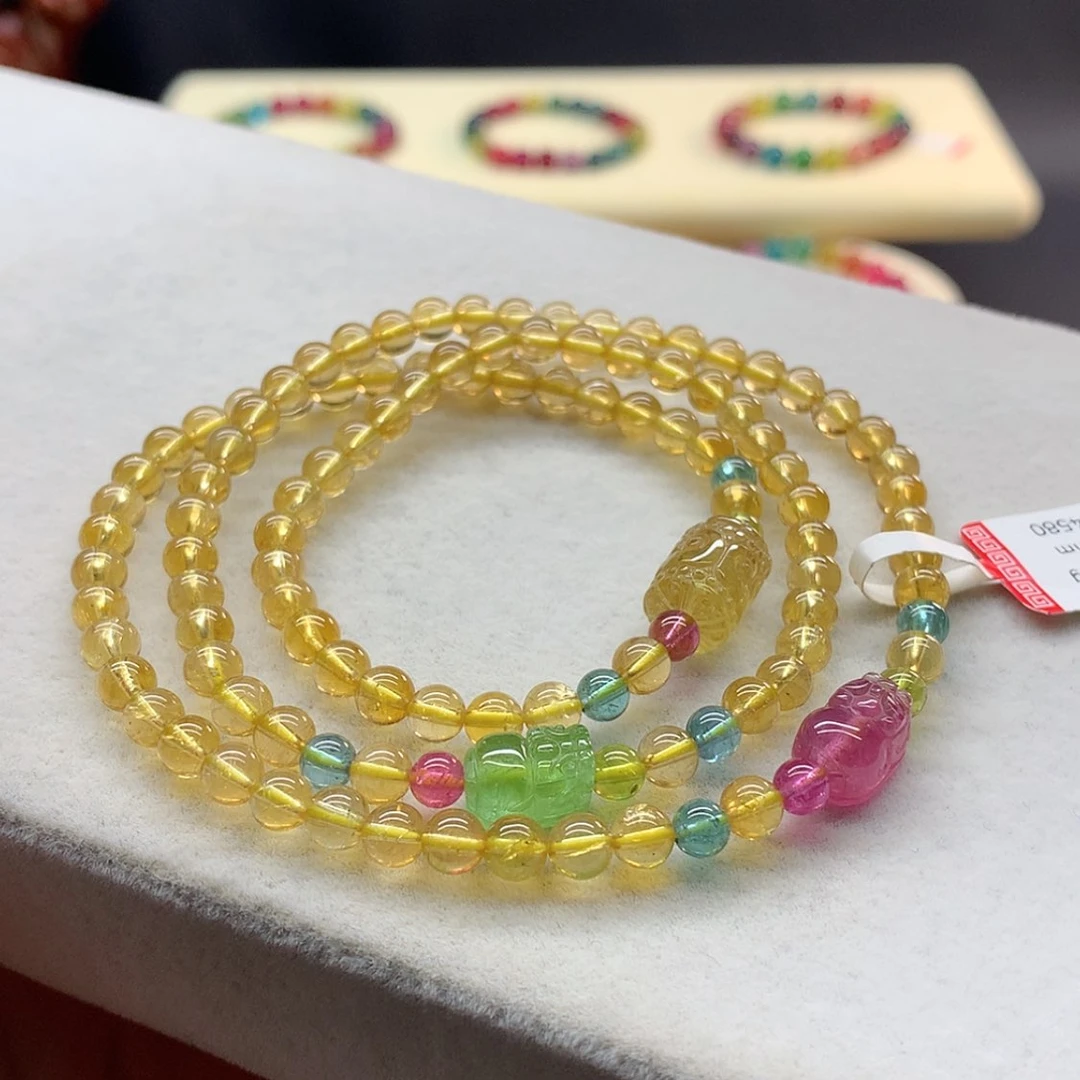 【闪购商品】未镶嵌手链碧玺金色多圈5
