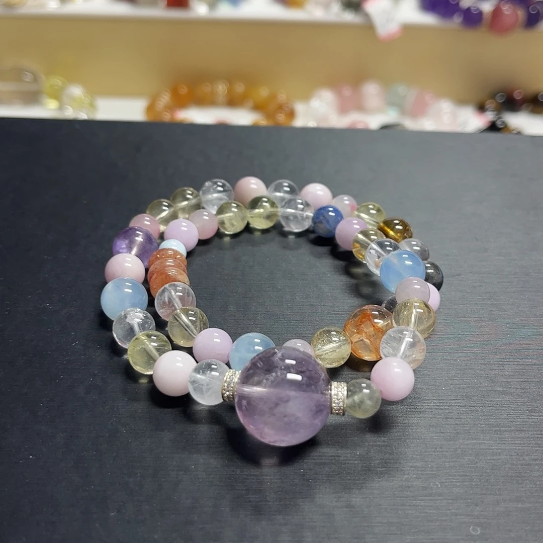 手链水晶未镶嵌水晶多宝双圈