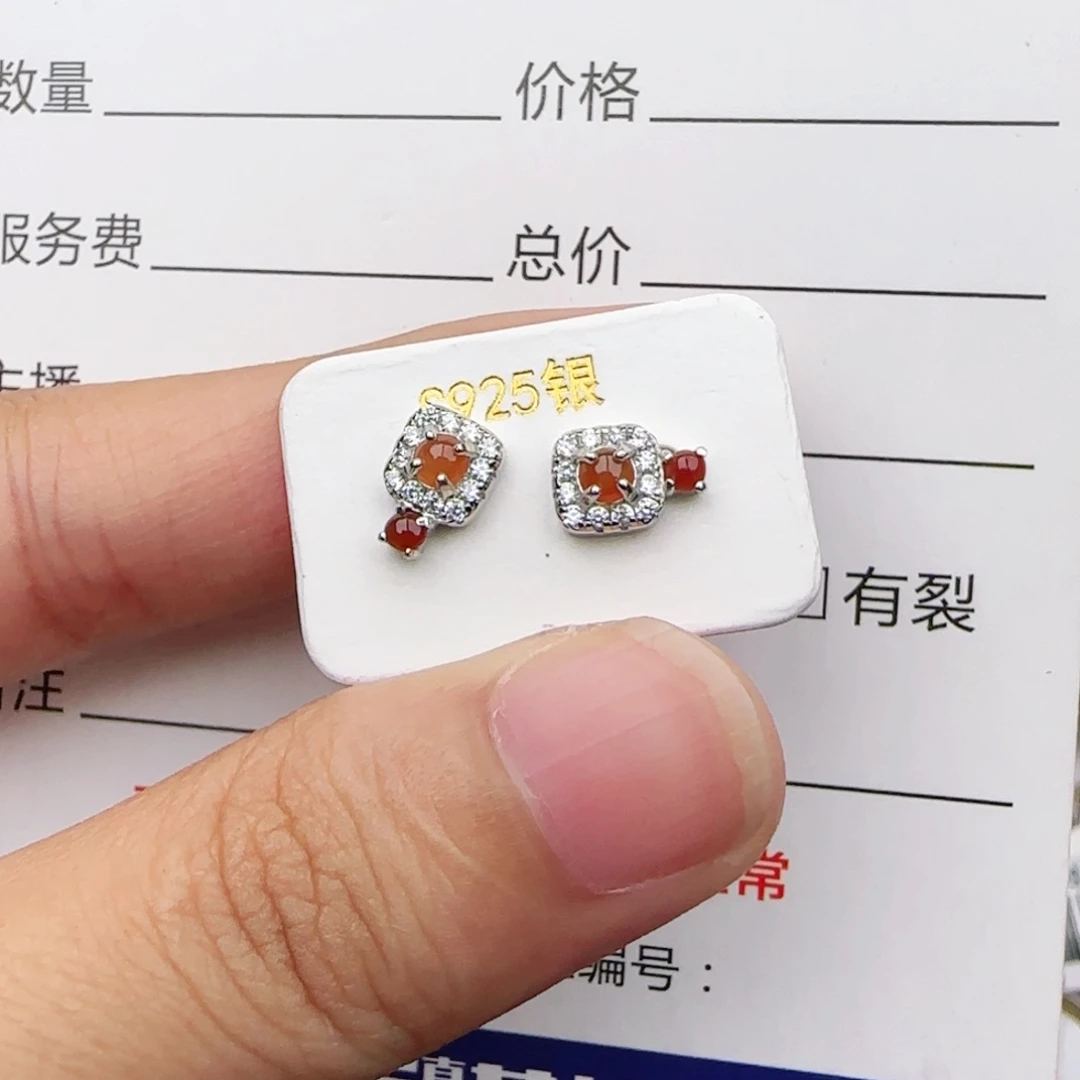 翡翠戒指银S925镶嵌戒指