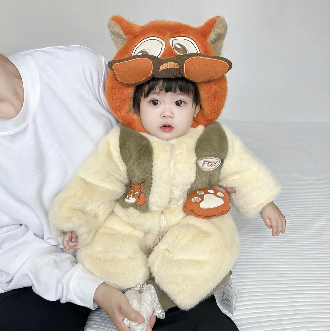 福利不售后｛小狐尼克｝婴幼儿外出服冬季加棉加厚爬爬服