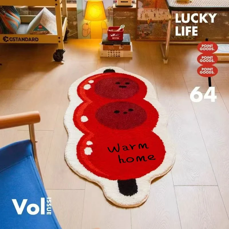 仿羊绒加厚卡通毛绒床边毯新卧室脚垫地毯创意地毯床边毯11儿童房