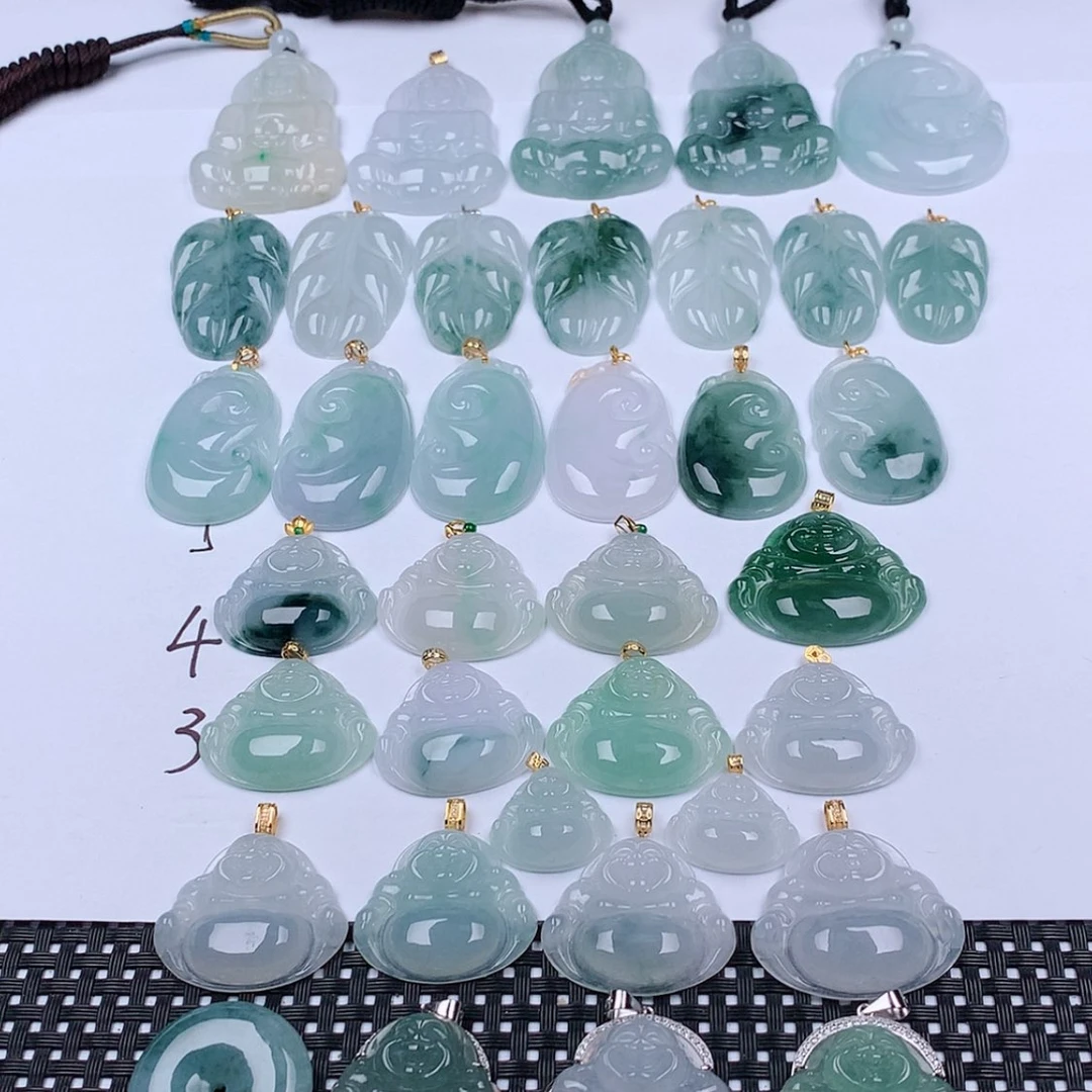 【闪购商品】翡翠挂件18K金镶嵌挂件