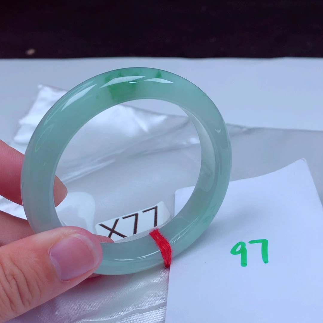 未镶嵌手镯翡翠缅甸天然A货翡翠手镯52.7