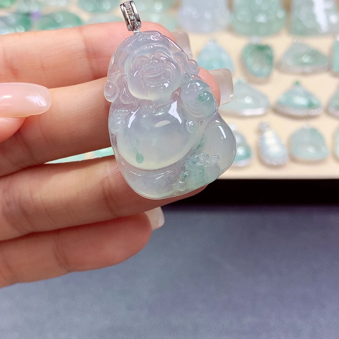 疯***周翡翠18K金镶嵌颈饰翡翠