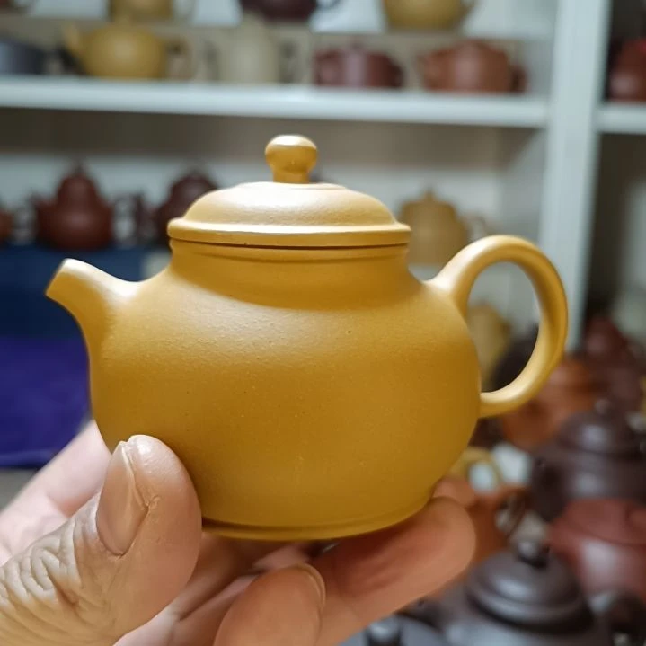紫砂茶壶原矿黄金段泥高潘壶200cc半手工