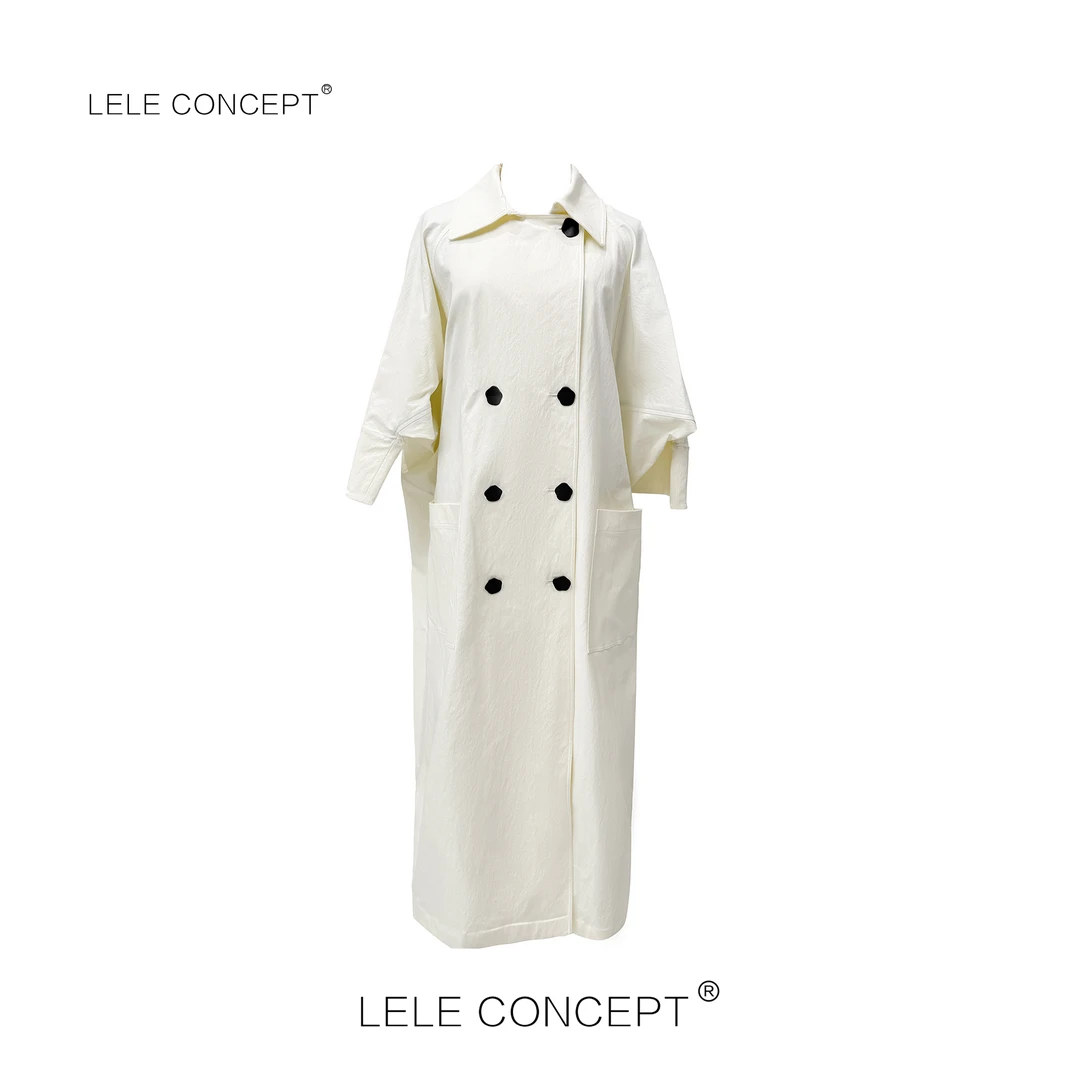LELE CONCEPT｜后腰带走秀长款气质款半袖风衣Y0501