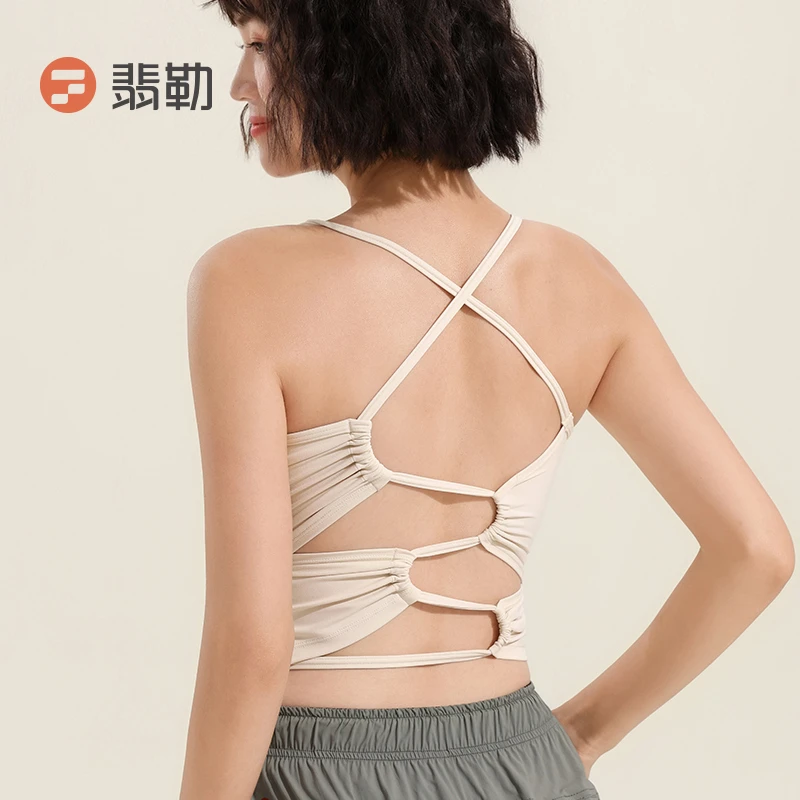 Fieder/翡勒FL-SRM6080细带美背运动内衣含胸垫瑜伽普拉提背心