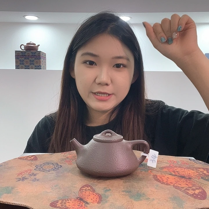 锤纹子冶石瓢  160cc 紫泥