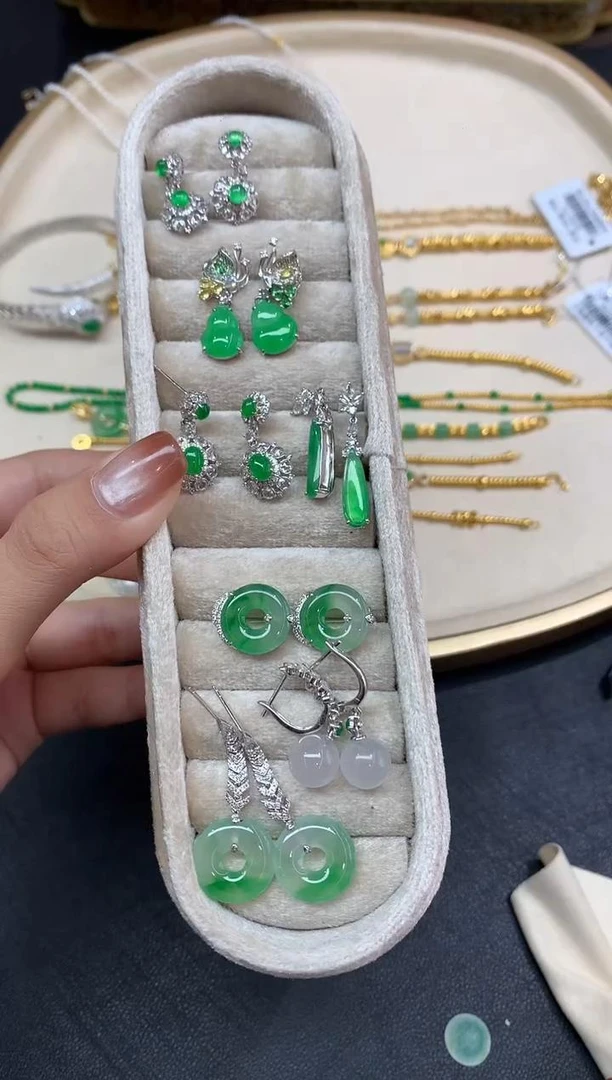 【小鱼严选彩虹盘】翡翠耳饰-18K金-多样性发一件-DJ15|CXQ21