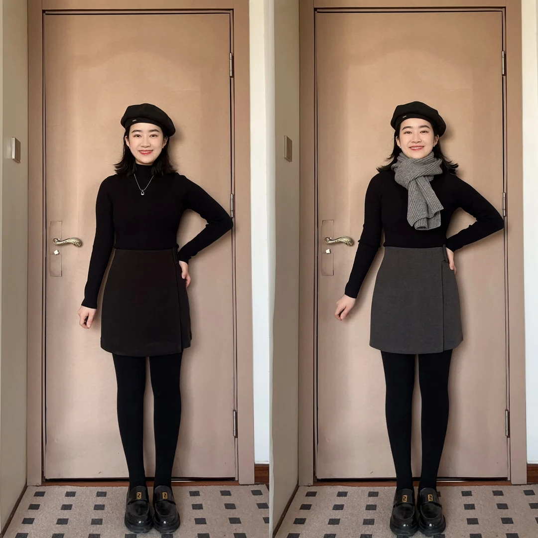 高端毛呢短裙半身裙女2025年秋冬新款百搭气质A字裙小个子包臀裙