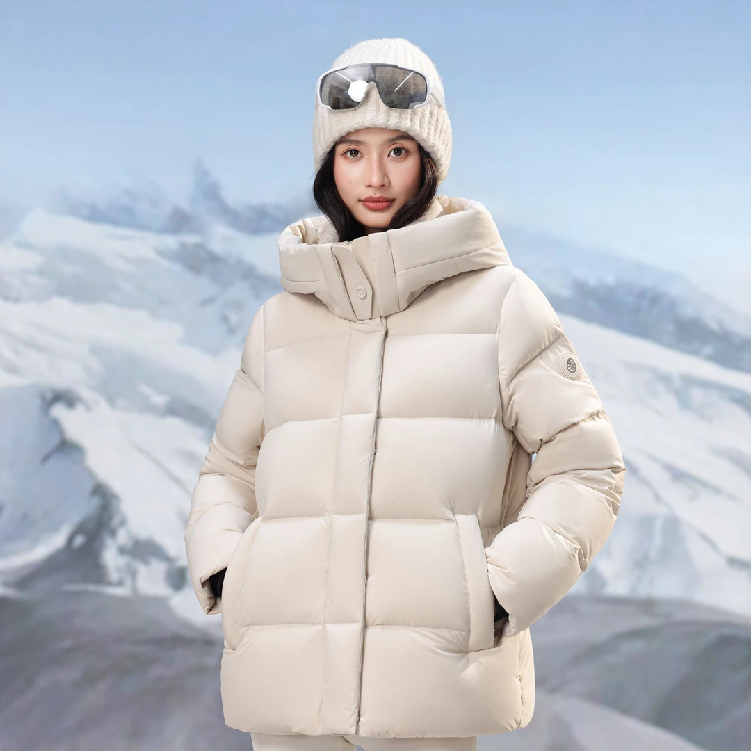 TFK羽绒服短款时尚女士连帽加厚保暖冬季HD5046