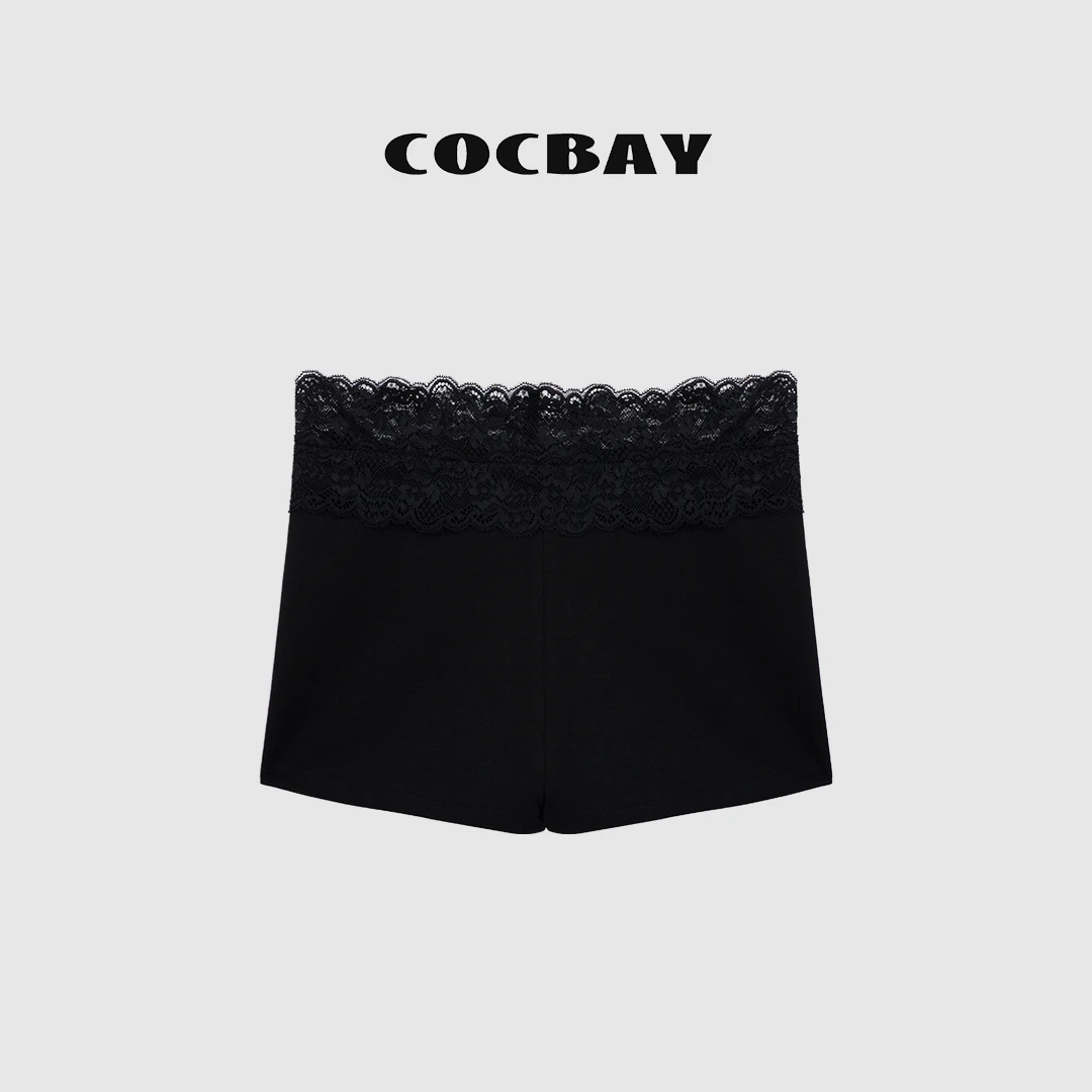 COCBAY-Urban Drift|都立体花卉蕾丝边打底安全裤高腰短裤YN0018