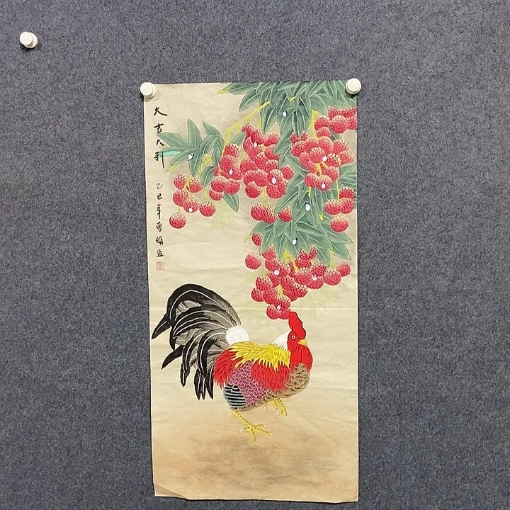 国画三尺工笔花鸟一幅