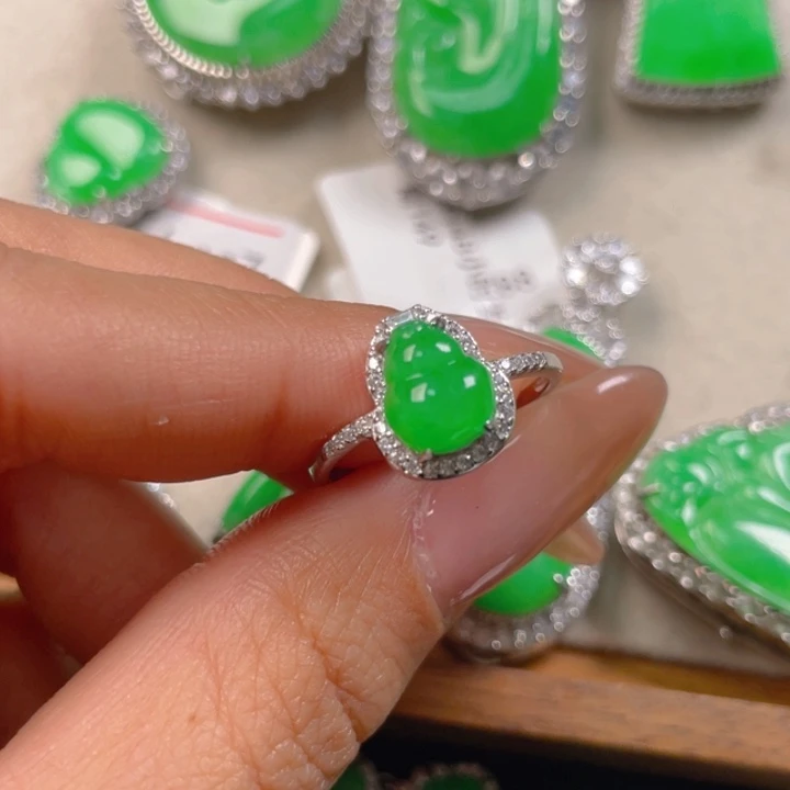 翡翠银S925镶嵌吊坠(不含链)