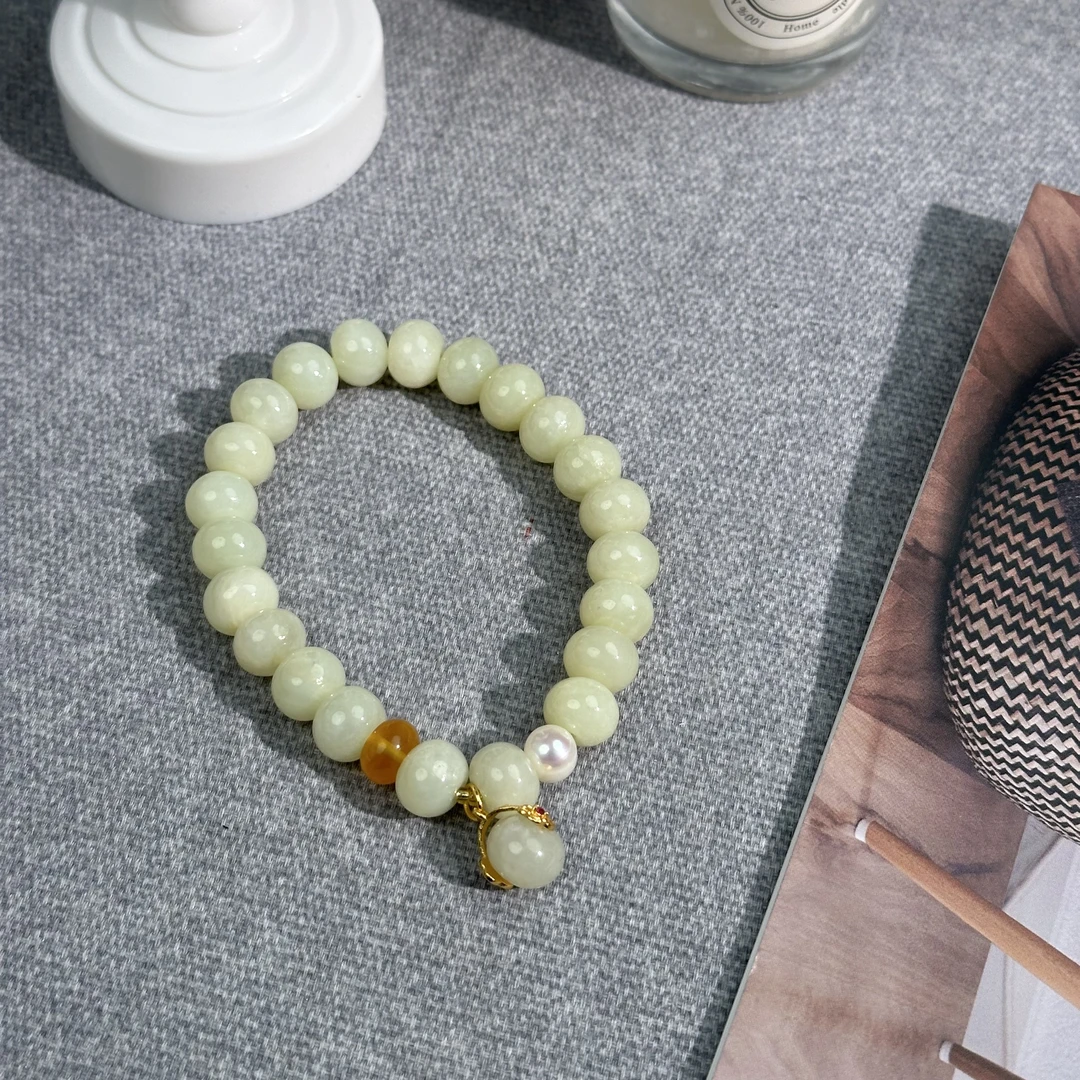 A38和田玉手串纯欲精致美女情侣款自创精致时尚