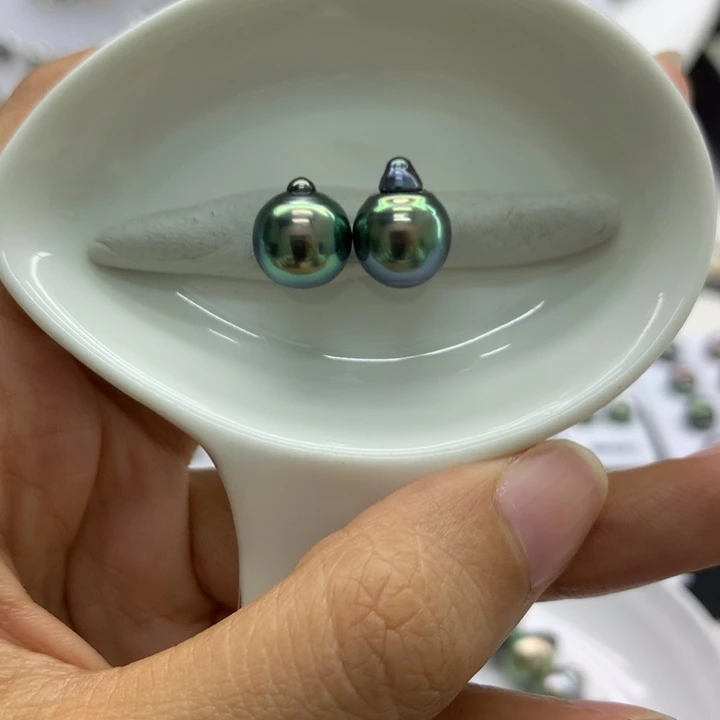 海水珍珠裸珠荧光孔雀绿对珠