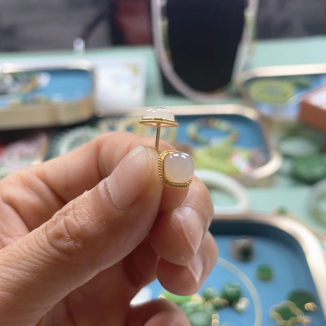 和田玉银S925镶嵌发饰