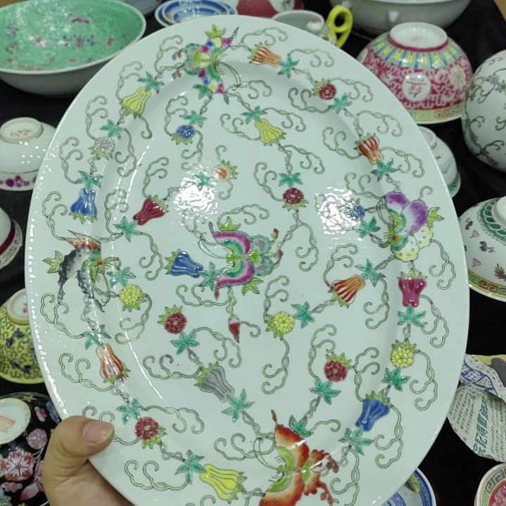 瓷景德镇百瓜碟盘子一片