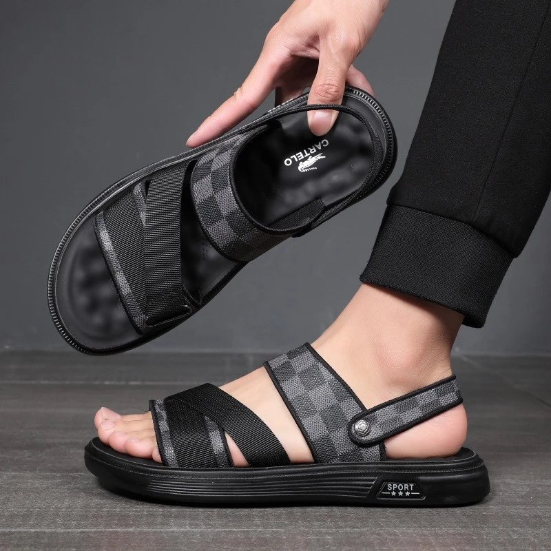 高档男士精品夏季新款潮流时尚户外凉鞋两用软底韩版休闲沙滩鞋