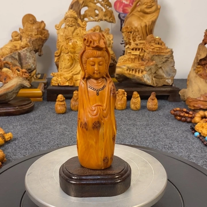 柏木（崖柏）太行崖柏留疤观音摆件根雕工艺品