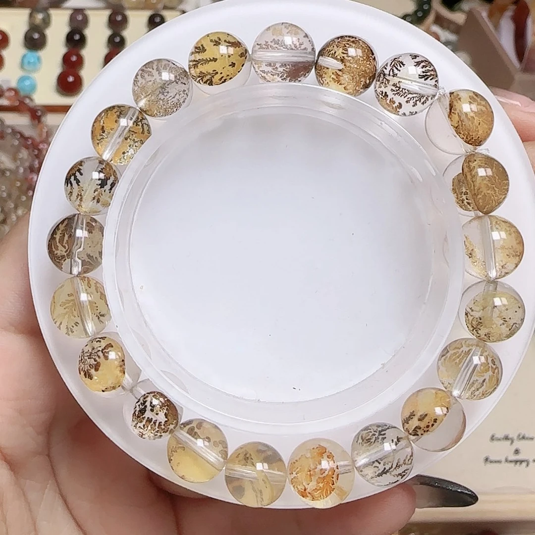 水晶手串未镶嵌小树胶花卡9.2