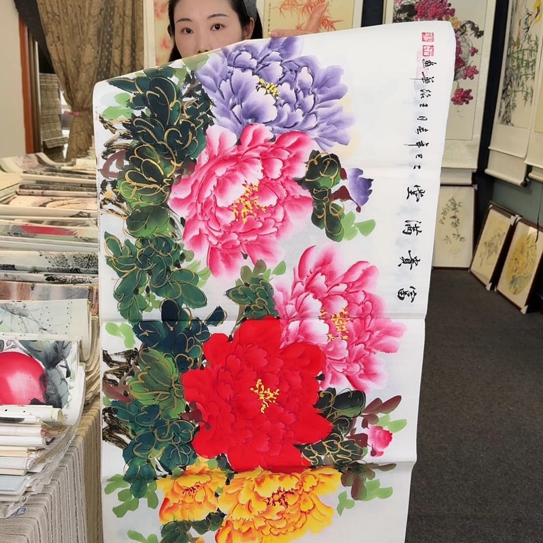 纯手绘国画作品好看三尺
