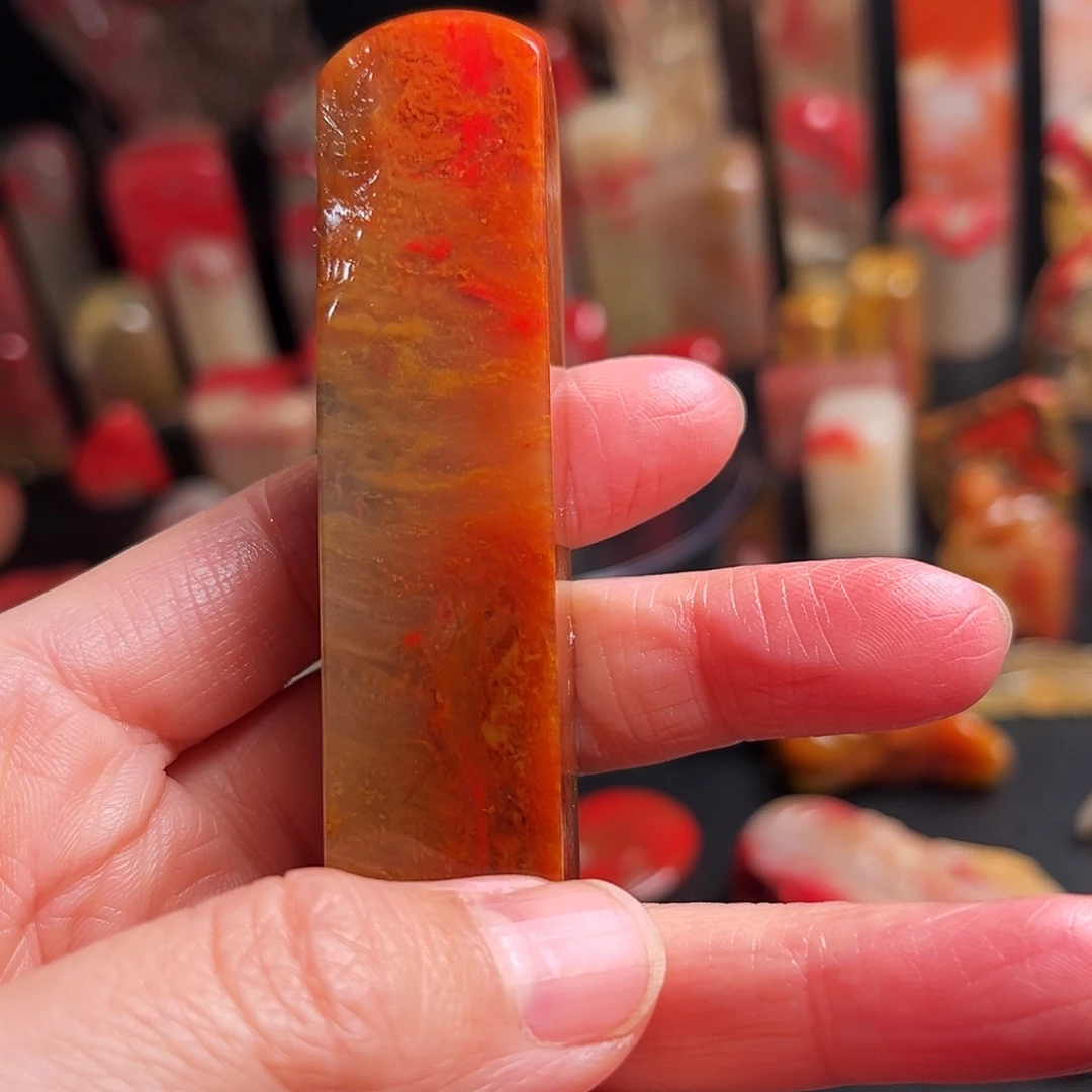 印石巴林石鸡血石方章