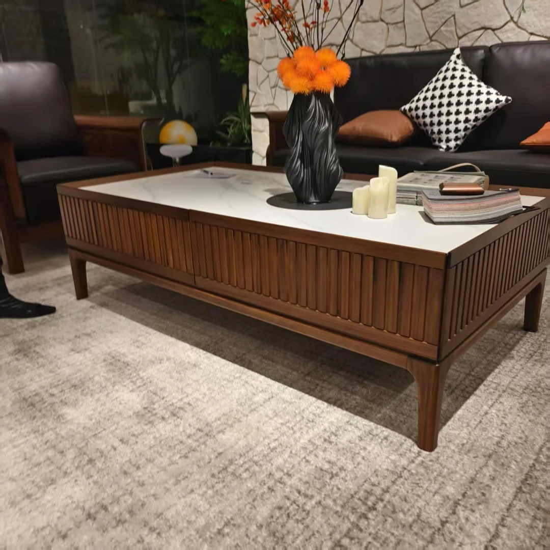 LF113#实木乌金木茶几边几长方形可放茶壶沙发茶几边几实木乌金