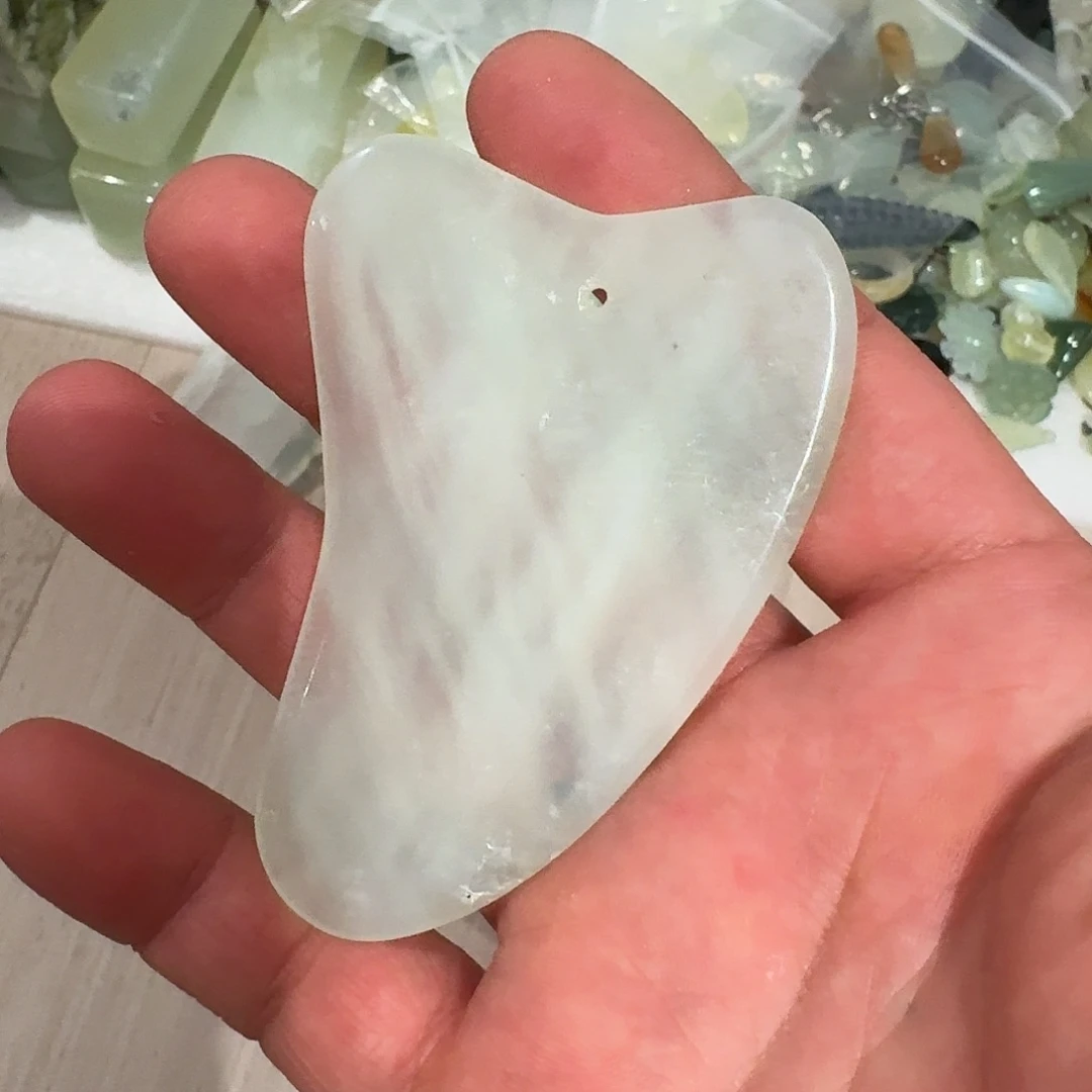蛇纹石玉未镶嵌刮痧板