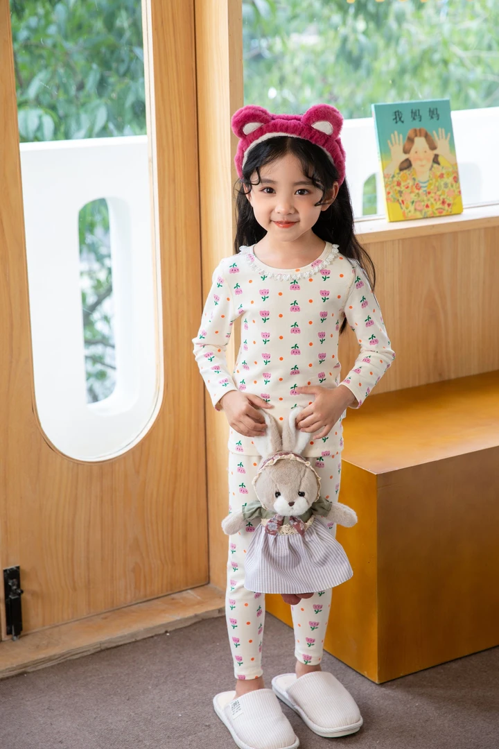 秋冬套装秋衣秋裤棉好穿男童女童针织长袖印花秋衣裤